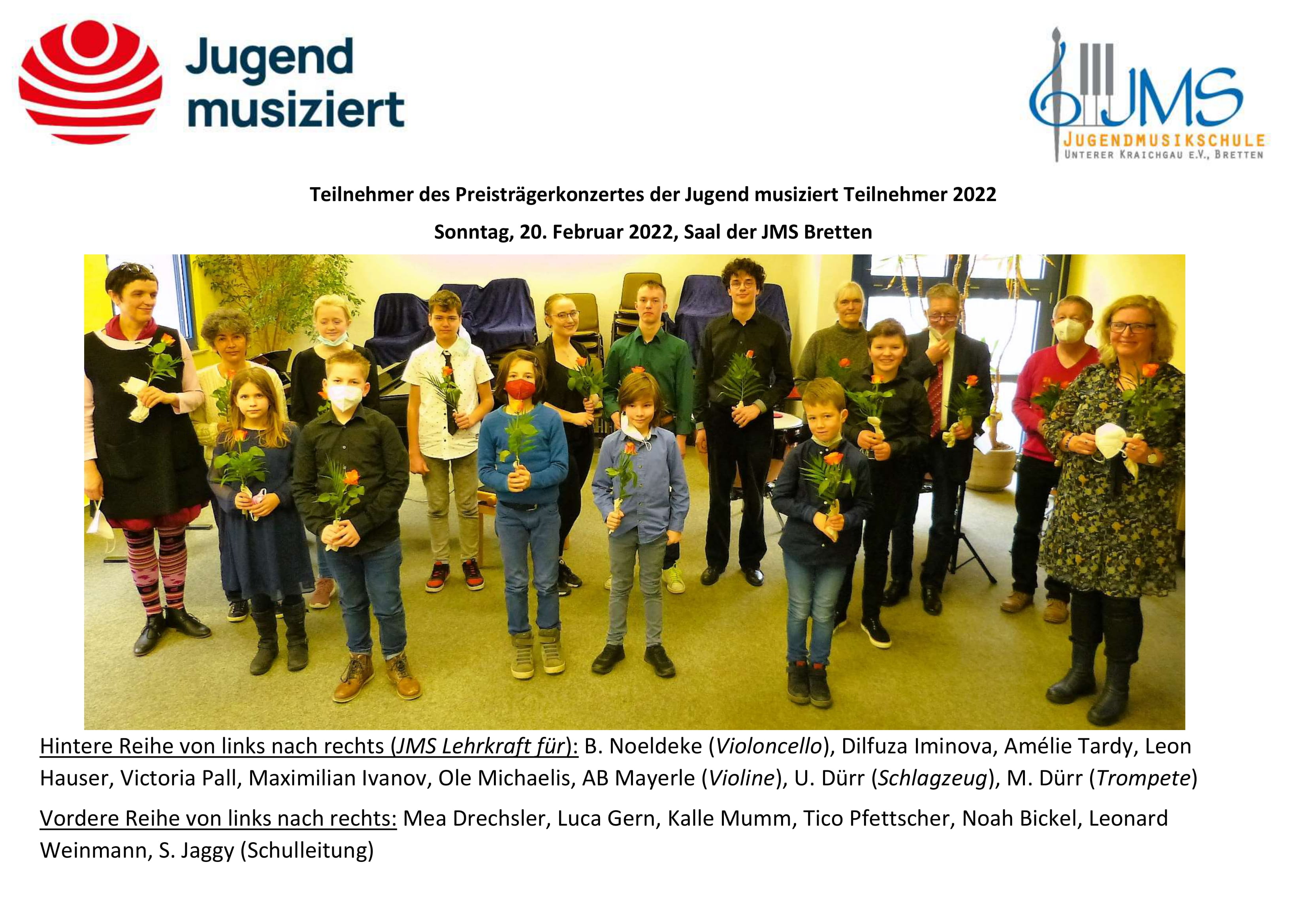 20.02.2022 großes Bild JuMu Preisträgerkonzert JMS Bretten